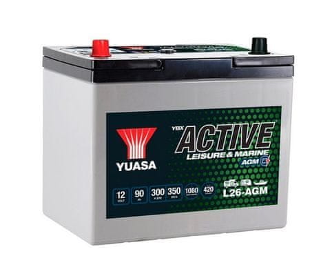 Yuasa AGM 90Ah Autobatéria 12V , 300A , L26-AGM