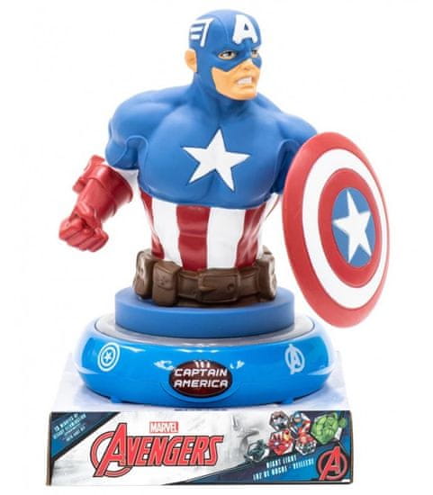 EUROSWAN 3D LED lampička Avengers - Kapitán Amerika 25cm