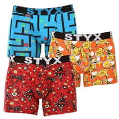 Styx 3PACK pánske boxerky long športová guma viacfarebné (3U12914) - veľkosť L