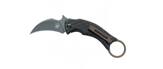 Fox Knives FX-591 Tic BR Black Bird vreckový nôž - karambit 6,5 cm, celočierny, uhlíkové vlákno