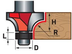 Extol Premium Fréza zaobľovacia (vydutá) do dreva, R6,3 x D25,6 x H11