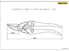 Rostex Nožnice na plech 225mm L prevodové 2326