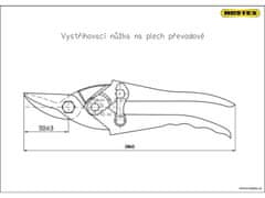 Nožnice na plech 225mm P prevodové 2325