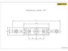 Zámok nábytkový 701 rázvor. bez tyčí