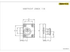 Zámok nábytkový 118/50 cyl.vlož.