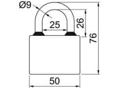 Richter Zámok visiaci OVAL 52 3kl.