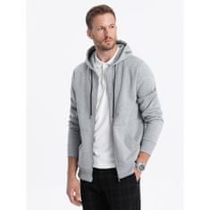 OMBRE Pánska mikina na zips V3 OM-SSZP-22FW-003 grey melange MDN123246 M