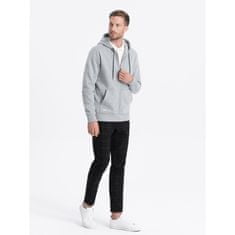 OMBRE Pánska mikina na zips V3 OM-SSZP-22FW-003 grey melange MDN123246 M