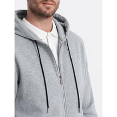 OMBRE Pánska mikina na zips V3 OM-SSZP-22FW-003 grey melange MDN123246 M