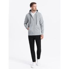 OMBRE Pánska mikina na zips V3 OM-SSZP-22FW-003 grey melange MDN123246 M