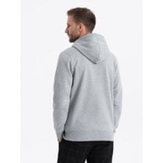 OMBRE Pánska mikina na zips V3 OM-SSZP-22FW-003 grey melange MDN123246 M