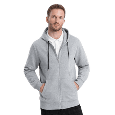 OMBRE Pánska mikina na zips V3 OM-SSZP-22FW-003 grey melange MDN123246 M