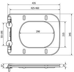 Mexen WC sedátko SLIM DUROPLAST na wc misu STELLA, MARGO (2134) | soft-close, 39090100