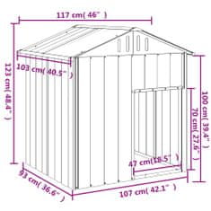 Vidaxl Búda pre psa so strechou svetlo sivá 117x103x123 cm pozin. oceľ