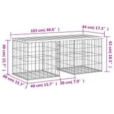 Petromila vidaXL Záhradná lavička gabiónový dizajn 103x44x42 cm impreg. borovica