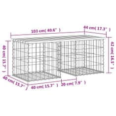 Petromila vidaXL Záhradná lavica gabiónový dizajn 103x44x42 cm masívny douglas