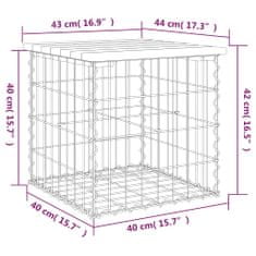 Vidaxl Záhradná lavička gabiónový dizajn 43x44x42 cm impreg. borovica