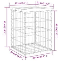 Vidaxl Záhradná lavička gabiónový dizajn 33x31x42 cm impregn. borovica