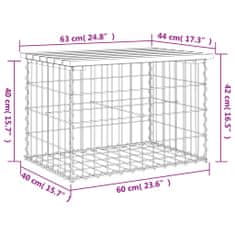 Vidaxl Záhradná lavička gabiónový dizajn 63x44x42 cm masívna borovica