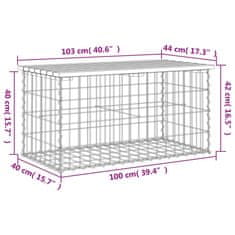 Vidaxl Záhradná lavica gabiónový dizajn 103x44x42 cm masívny douglas