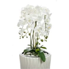 botle Biela umelá orchidea Kaskádová kytica vo veľkom bielom kvetináči Dekorácia do domácej kancelárie vysoká približne 120 cm