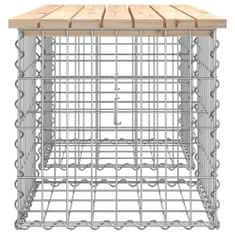 Vidaxl Záhradná lavička gabiónový dizajn 103x44x42 cm masívna borovica