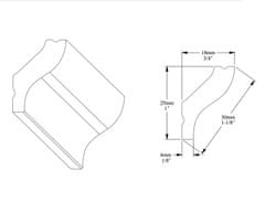 ORAC ORAC stropná lišta CB500 jednoduchá 2000x25x18 mm