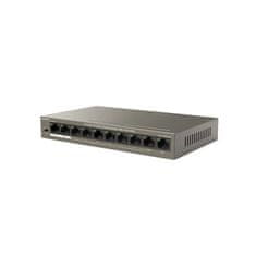 Tenda TEF1110P-8-63W - PoE AT Switch 63Watt, 10xRJ45 Switch s 8x 10/100 Mbps PoE, 2x Uplink, Fanless, Kov