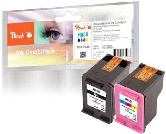 Peach kompatibilná kazeta HP No 650 MultiPack, čierna, farba, 12 ml, 7.1 ml