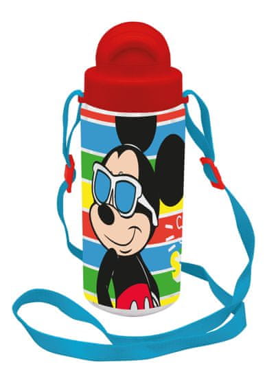 INVICTUS Disney Mickey Sun plastová fľaša na vodu s vešiakom 500 ml