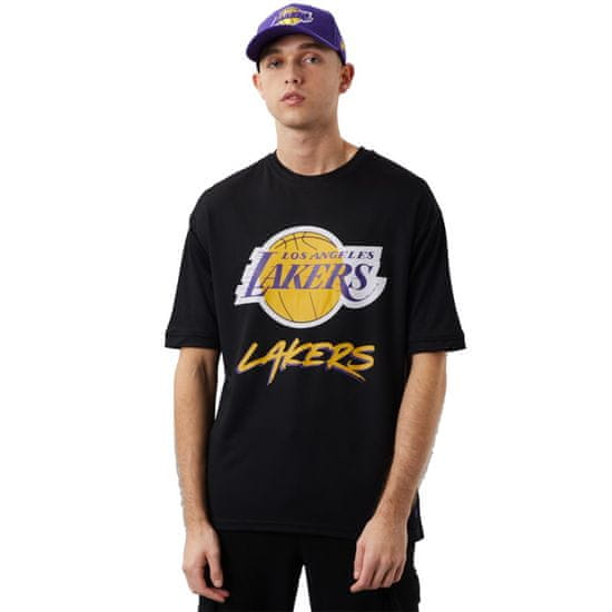 New Era Tričko čierna Nba Los Angeles Lakers Script Mesh