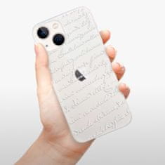 iSaprio Silikónové puzdro - Handwriting 01 - white pre Apple iPhone 13 mini