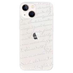 iSaprio Silikónové puzdro - Handwriting 01 - white pre Apple iPhone 13 mini