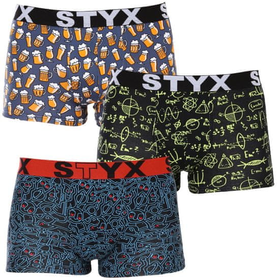 Styx 3PACK pánske boxerky art športová guma viacfarebné (3G12672)