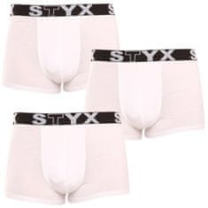 Styx 3PACK pánske boxerky športová guma biele (3G1061) - veľkosť XL