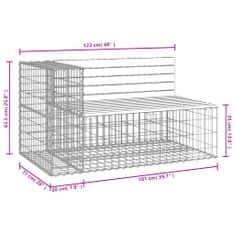 Petromila vidaXL Záhradná lavica gabiónový dizajn 122x71x65,5 cm masívny Douglas