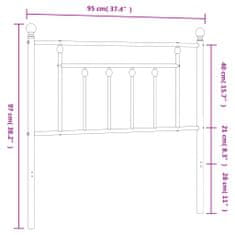 Vidaxl Kovové čelo postele biele 90 cm