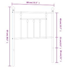 Vidaxl Kovové čelo postele biele 75 cm