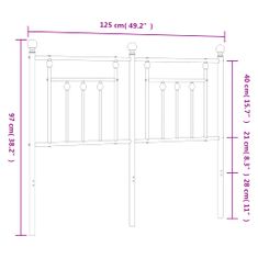 Vidaxl Kovové čelo postele čierne 120 cm