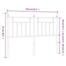 Vidaxl Kovové čelo postele čierne 150 cm