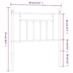 Vidaxl Kovové čelo postele biele 80 cm