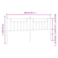 Vidaxl Kovové čelo postele biele 200 cm