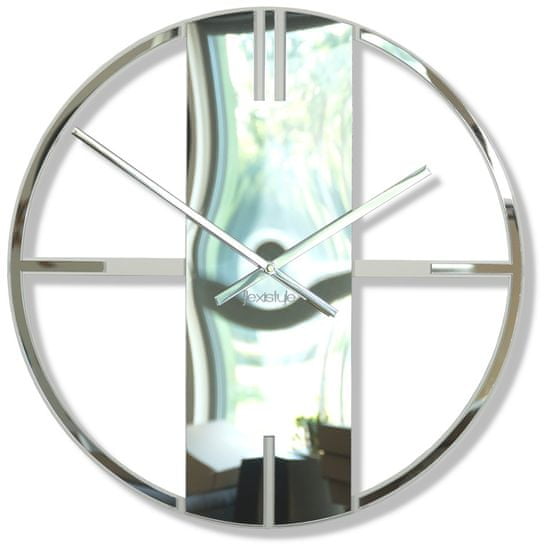Flexistyle Nástenné hodiny Unique 50cm, z21f strieborná