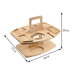 eCarla Prenosná drevená tácka na poháre a víno, SC06