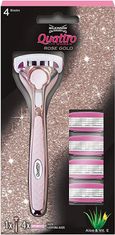 Wilkinson Sword 7001143Z Quattro for Women Rose Gold 4's +Razor