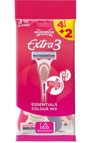 Wilkinson Sword W302320500 Extra3 Beauty pohotový holiaci strojček (4+2 ks)