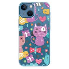 iSaprio Silikónové puzdro - Cat pattern 01 pre Apple iPhone 13 mini