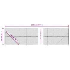 Vidaxl Drôtený plot s prírubou strieborný 1,8x25 m