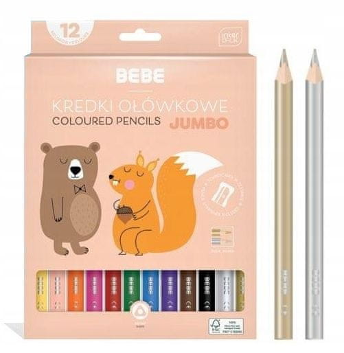 Bebe Detské ceruzky Jumbo 12 farieb