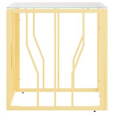 Petromila vidaXL Konferenčný stolík zlatý 50x50x50 cm nehrdzavejúca oceľ a sklo